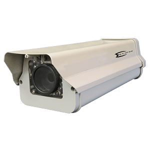  provides a latching clamshell-style outdoor camera housing with built-in infrared LED projector