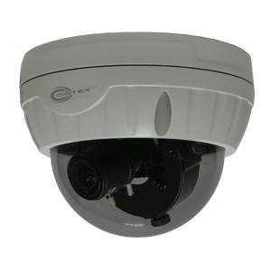 Outdoor dome with a 1/3" Sony™ EXview CCD video sensor and advanced video image processor, IR sensitive.