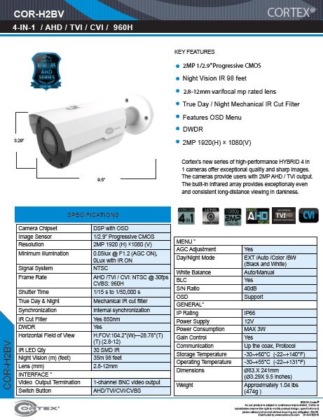 Medallion network camera, 2MP Medallion network camera with 1920(H)×1080(V) resolution, this Medallion IP Bullet Security Camera has 2.7 -13.5mm Motorized Zoom and Auto Focus