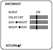 menu options for the OSD for COR-553HD full size security camera