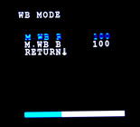 MANUAL mode allows you to manually set the white balance by adjusting red and blue saturations levels