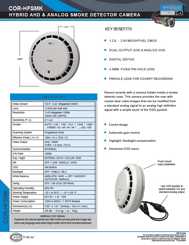 HFSMK records covertly with a camera hidden inside a smoke detector case.